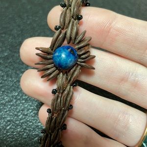 Beautiful bracelet with blue middle bead